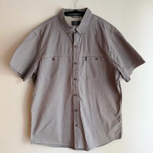 G.H Bass & Co. Men's SZ XL Short Sleeve Gray Button Down Hiking/Fishing Shirt